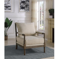 Coaster Furniture 905362 Cushion Back Accent Chair Oatmeal and Natural